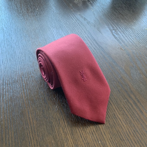 Yves Saint Laurent Other - Yves Saint Laurent Neckwear Ribbed Maroon Tie